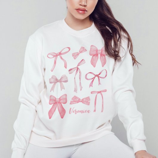 Roze Coquette Bow Trendy Vrouwelijk Meisje Estheti Trui