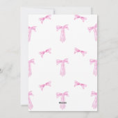 Roze Coquette Bow Vakantiefoto Kerst Kaart (Achterkant)