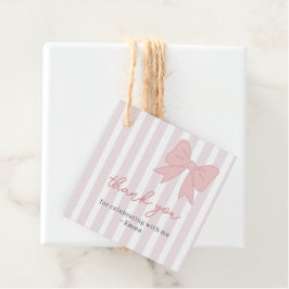 Roze Coquette Bow Verjaardag Bedankjes Labels
