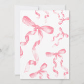 Roze Coquette Bow Verjaardag Uitnodiging (Achterkant)