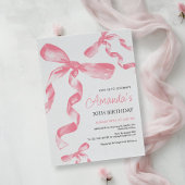 Roze Coquette Bow Verjaardag Uitnodiging