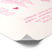 Roze Coquette Bow Verjaardagsfeest Custom Sign Poster (Hoek)