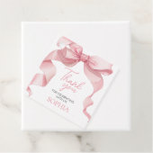 Roze Coquette Bow Verjaardagsfeest Plein Favoriet  Bedankjes Labels (In situ)