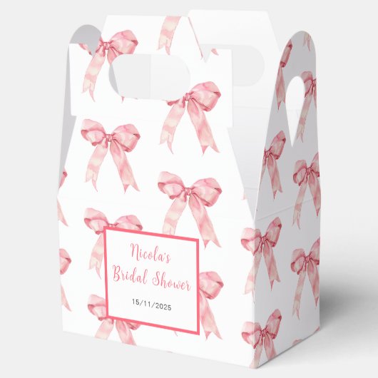 Roze Coquette Bow Vrijgezellenfeest Bedankdoosjes (Geopend)