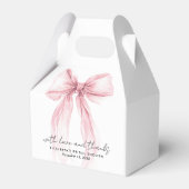 Roze Coquette Bow Vrijgezellenfeest Bedankt Bedankdoosjes (Voorkant Zijde)