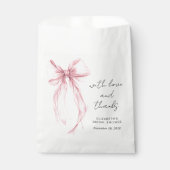 Roze Coquette Bow Vrijgezellenfeest Bedankt Bedankzakje (Voorkant)