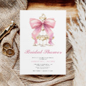 Roze Coquette Bow Vrijgezellenfeest Kaart