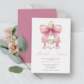 Roze Coquette Bow Vrijgezellenfeest Kaart