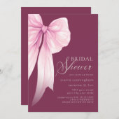 Roze Coquette Bow Vrijgezellenfeest Kaart (Voorkant / Achterkant)