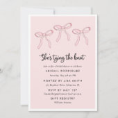 Roze Coquette Bow Vrijgezellenfeest Kaart (Voorkant)