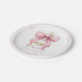 Roze Coquette Bow Vrijgezellenfeest Papieren Bordje (Gekanteld)