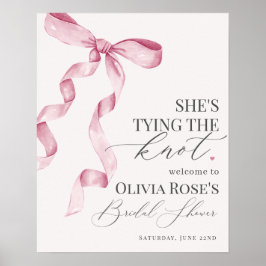 Roze Coquette Bow Vrijgezellenfeest Welkomstbord Poster