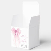Roze Coquette Bow Waterverf Baby Meisje Douche Bedankdoosjes (Geopend)