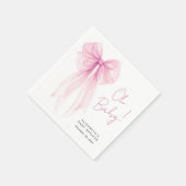 Roze Coquette Bow Waterverf Baby Meisje Douche Servet (Hoek)