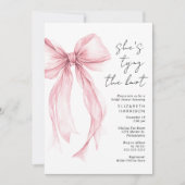 Roze Coquette Bow Waterverf Vrijgezellenfeest Kaart (Voorkant)