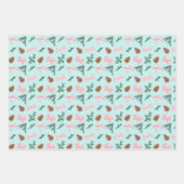 Roze Coquette Bows en Evergreen Pine Boughs Inpakpapier Vel (Voorkant 2)