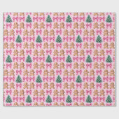 Roze Coquette Bows en Gingerbread Cadeaupapier (Vlak)