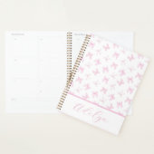 Roze Coquette Bows Personaliseer Planner (Display)