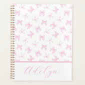Roze Coquette Bows Personaliseer Planner (Voorkant)
