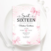 Roze Coquette Bows Sweet Sixteen Kaart