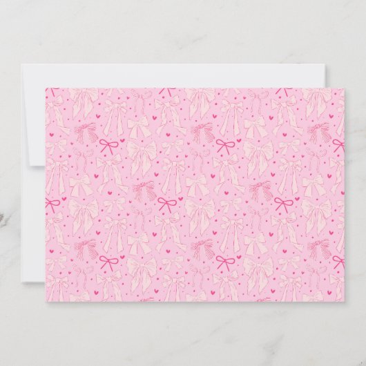 Roze Coquette Bows Verjaardagsfeest Foto Kaart (Achterkant)