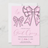 Roze Coquette Bows Vrouwelijke Grand Opening Busin Kaart (Voorkant)
