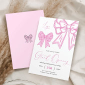 Roze Coquette Bows Vrouwelijke Grand Opening Busin Kaart
