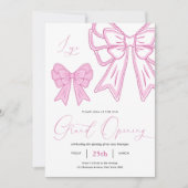 Roze Coquette Bows Vrouwelijke Grand Opening Busin Kaart (Voorkant)