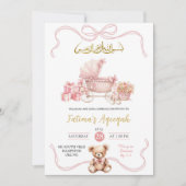 Roze Coquette Carriage Islamitisch Meisje Baby sho Kaart (Voorkant)