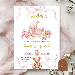 Roze Coquette Carriage Islamitisch Meisje Baby sho Kaart