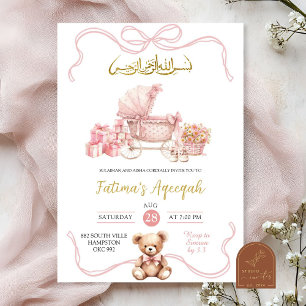 Roze Coquette Carriage Islamitisch Meisje Baby sho Kaart