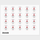 Roze Coquette Cherry Baby shower Party Favoriet Ronde Sticker (Vel)