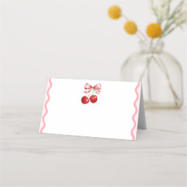 Roze Coquette Cherry Blank Voedsel Label Plaats Ka Plaatskaartje