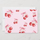 Roze Coquette Cherry Eerste Verjaardag Foto Kaart (Achterkant)