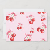 Roze Coquette Cherry op Top Verjaardag Foto Kaart (Achterkant)