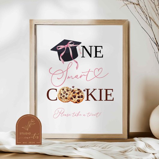 Roze Coquette Eén Slimme Koek Bord Poster