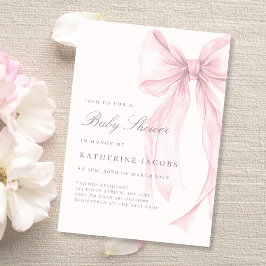 Roze Coquette Elegante Baby Shower Kaart