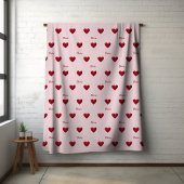 Roze 'Coquette Esthetic' Love Hearts Fleece Deken