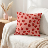 Roze Coquette Esthetiek Rode Harten Patroon Kussen