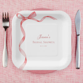 Roze Coquette Frans Lint Bow Vrijgezellenfeest Papieren Bordje