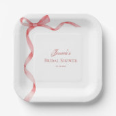 Roze Coquette Frans Lint Bow Vrijgezellenfeest Papieren Bordje (Voorkant)