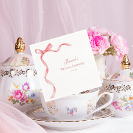 Roze Coquette Franse Lint Boog Bruidsdouche Servet