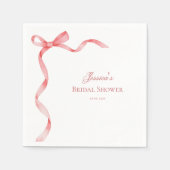 Roze Coquette Franse Lint Strik Bruidsdouche Servet (Voorkant)