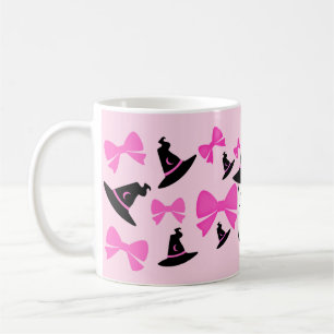 Roze Coquette Geest met Strikken Halloween Koffiemok