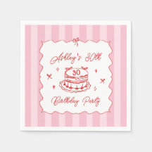 Roze Coquette Gestreepte Vintage Handgetekende Ver