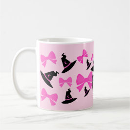 Roze Coquette Ghost met strikjes Halloween Koffiemok