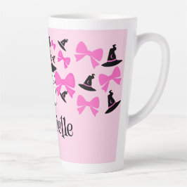 Roze Coquette Ghost met strikjes Halloween Latte Mok