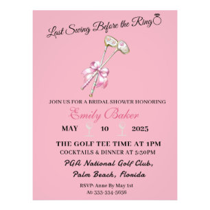 Roze Coquette Golf "Laatste zwaai voor de ring" Foto Afdruk