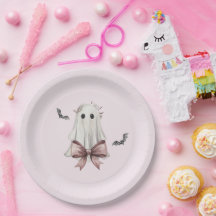 Roze Coquette Halloween Geest Papieren Bord