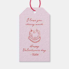 Roze Coquette handgeschreven Valentijnskaarten Cadeaulabel